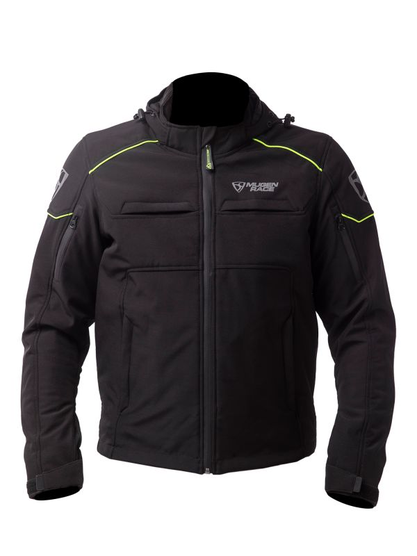 MUGENRACE SRIPPY Softshell-Motorradjacke Schwarz Gelb