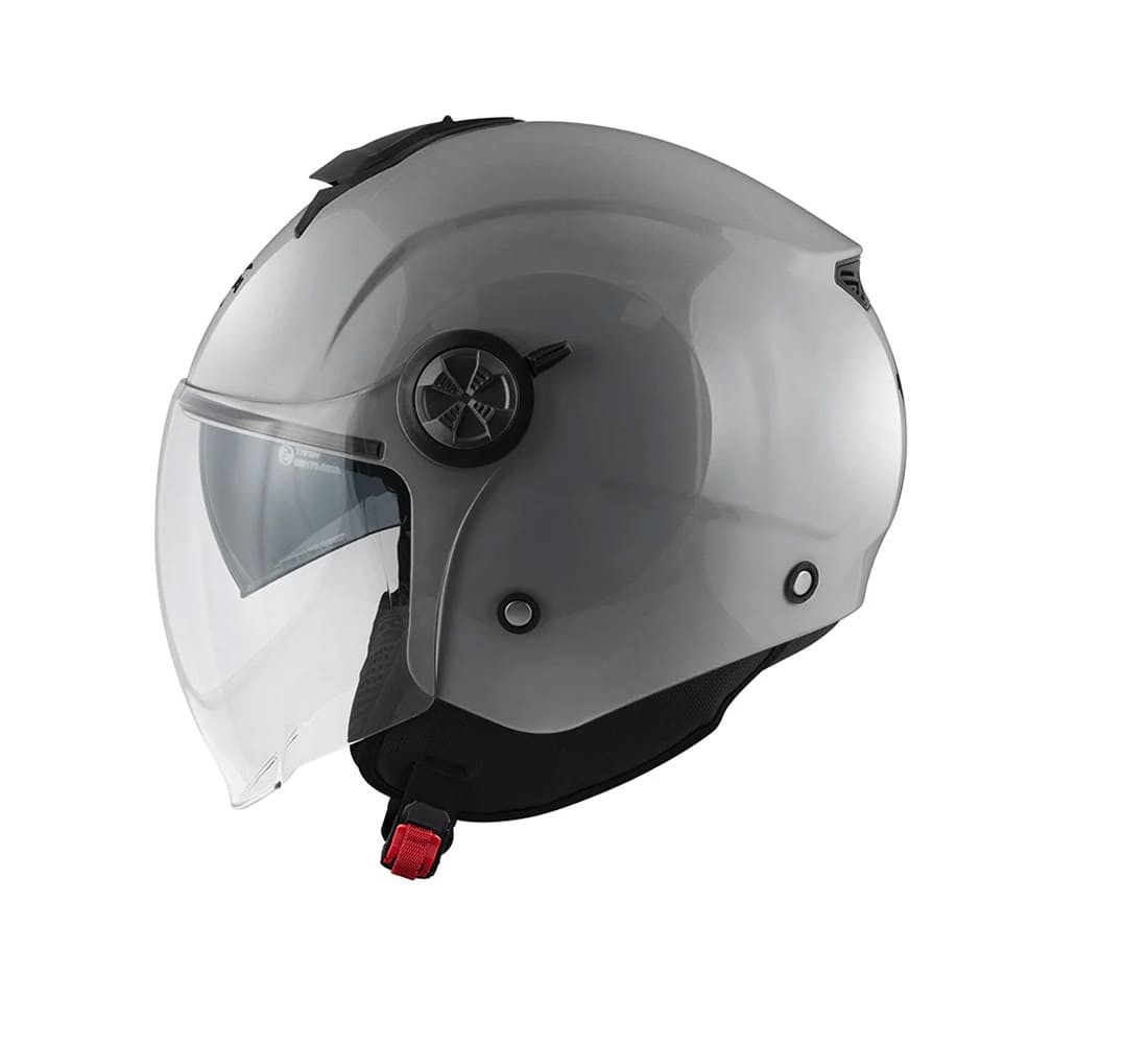 KAPPA KV60B Moto Cara Abierta Casco Gris Brillo