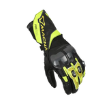 MACNA PROTEGO Hombre Moto Cuero Guantes Negro Flou Amarillo - GUANTES