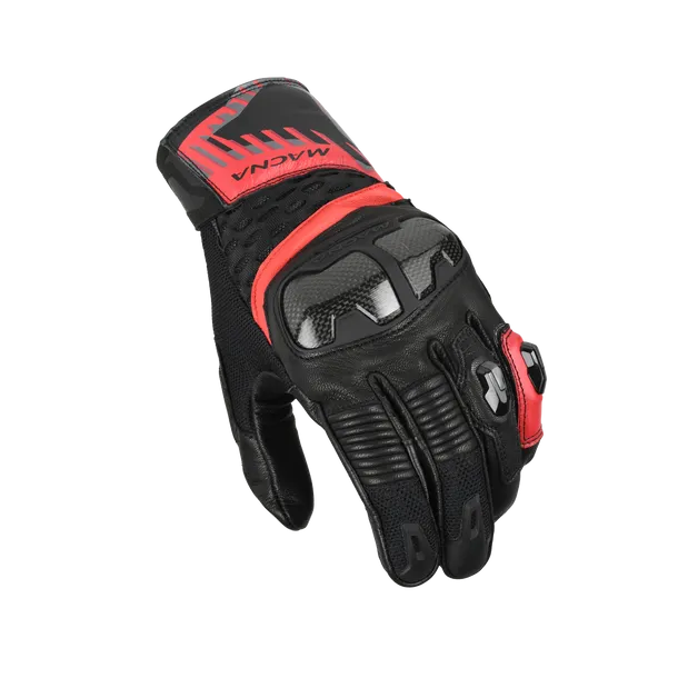 MACNA CHIZU Moto Cuero Guantes Negro Rojo - GUANTES