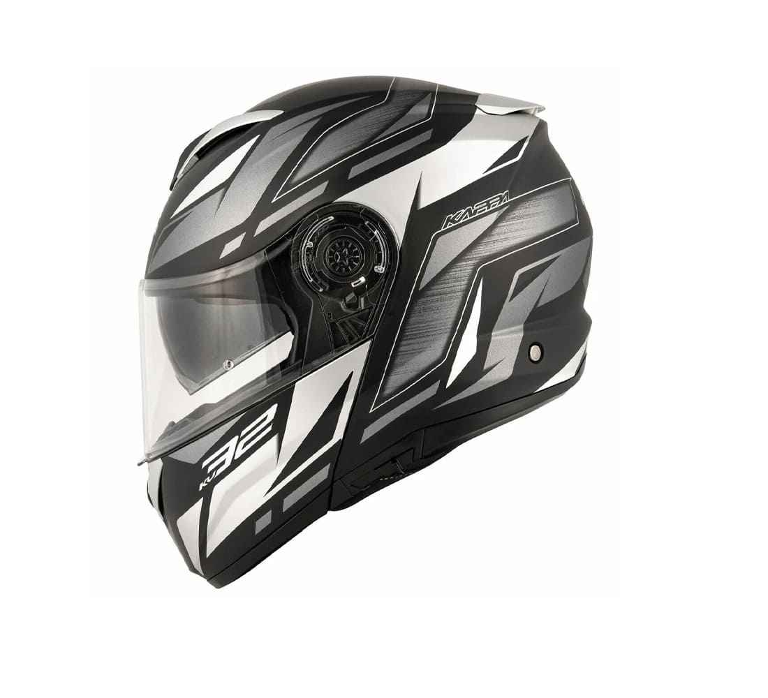KAPPA KV32 Orlando Moto Abatible Casco Negro Plata - CASCO