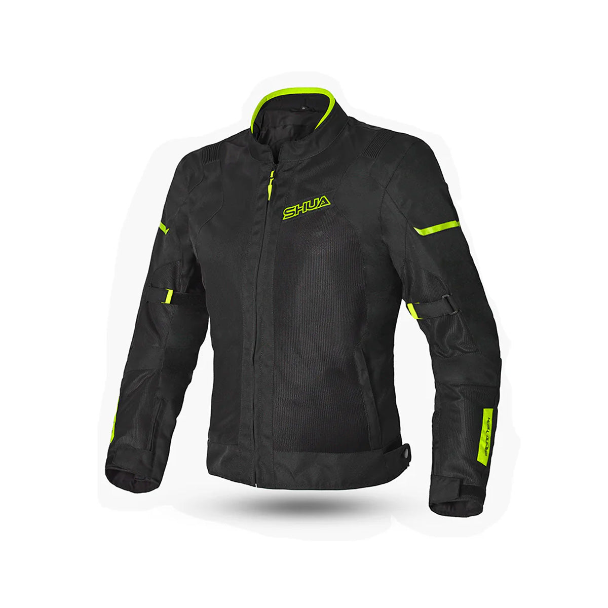SHUA GRAVITY MESH CHAQUETA TEXTIL DE MOTO DE VERANO DE MUJER NEGRO AMARILLO FLOUR