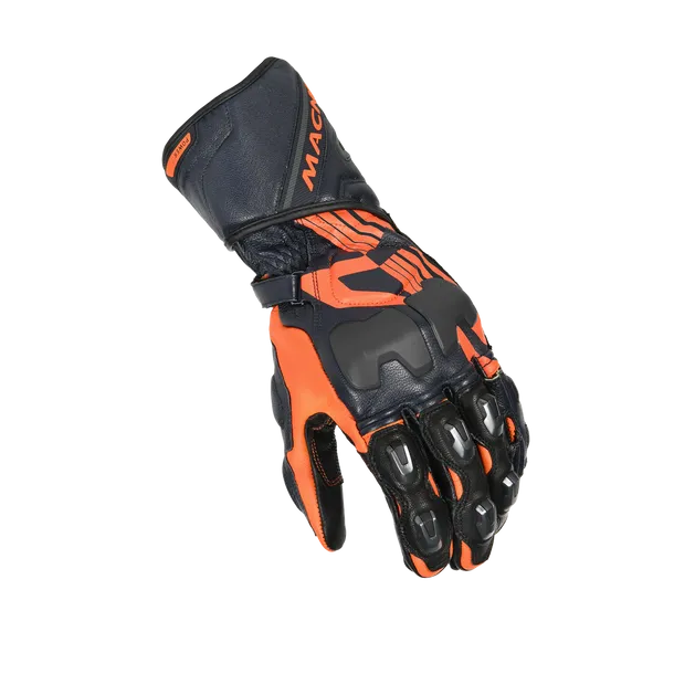 MACNA Powertrack Hombres Moto Guantes Naranja Negro Oscuro Azul - GUANTES