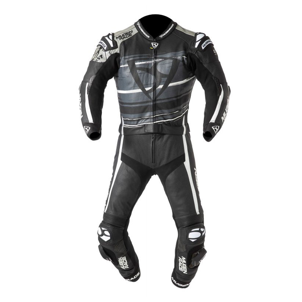 MUGENRACE MNR-2008 Rc-Max Due Traje Cuero Blanco Negro Gris - Mono