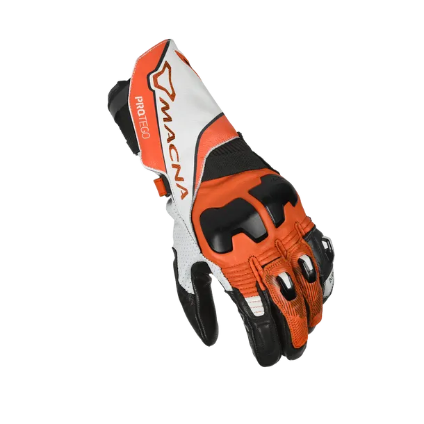 MACNA PROTEGO Hombre Moto Cuero Guantes Blanco Naranja Negro - GUANTES