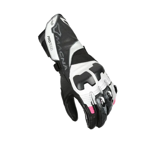 MACNA PROTEGO Mujer Moto Cuero Guantes Blanco Rosa Negro - GUANTES