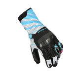 MACNA KROWN Señoras Moto Cuero Guantes Negro Gris Claro Azul - GUANTES