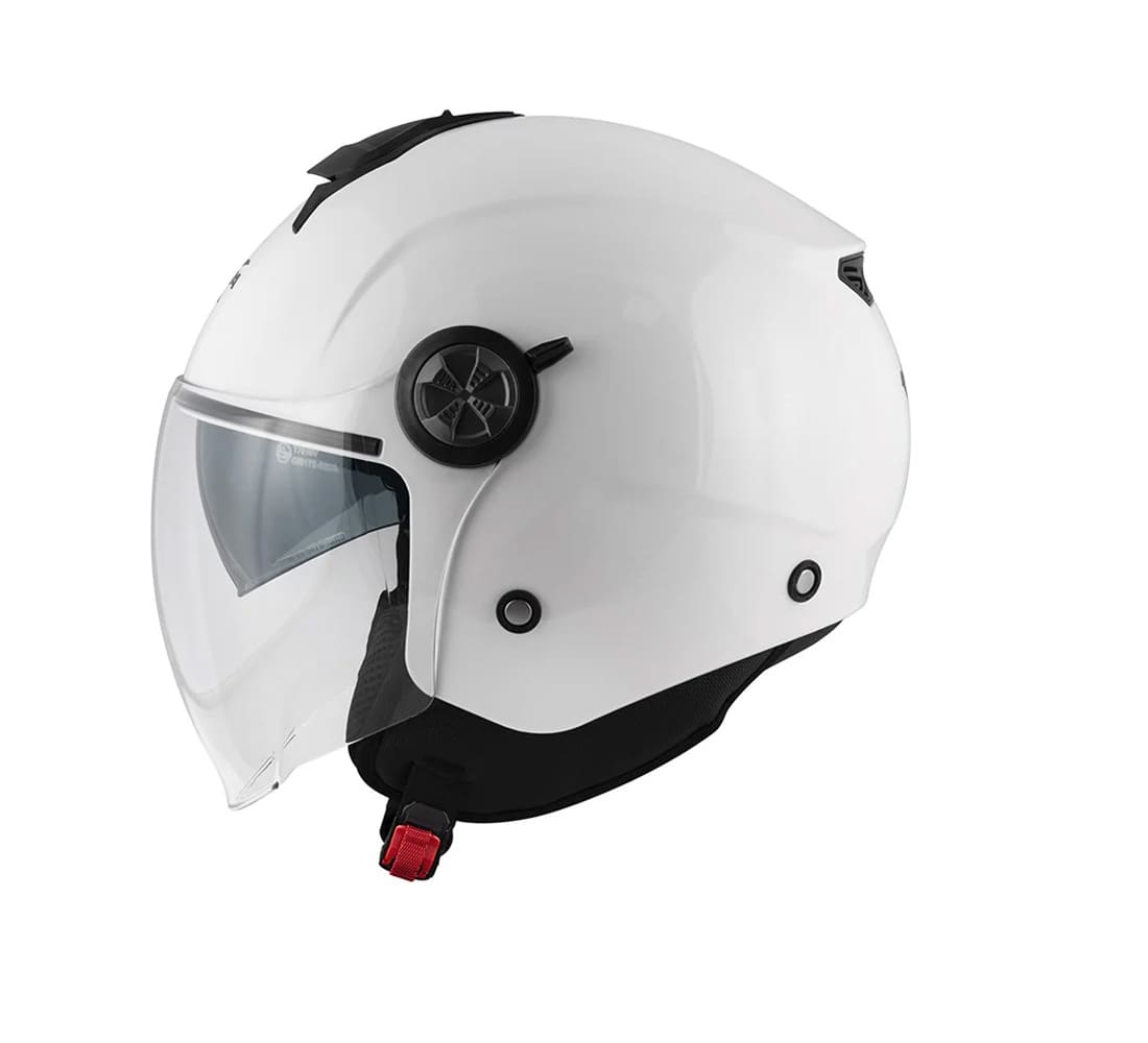 KAPPA KV60B Moto Cara Abierta Casco Blanco Brillo