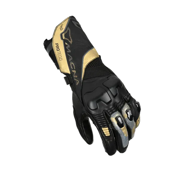 MACNA PROTEGO Mujer Moto Cuero Guantes Negro Oro - GUANTES