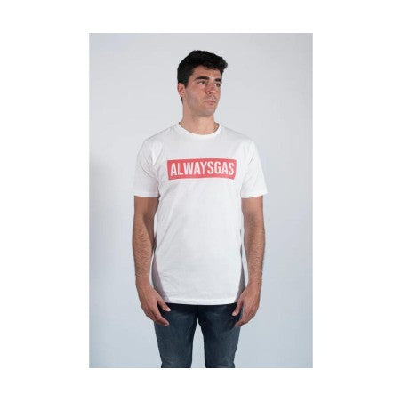 ALWAYSGAS ALGODÓN CAMISETA BLANCO ROJO