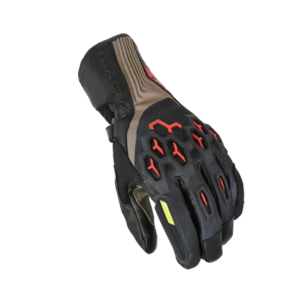 MACNA BRAWLER RTX Impermeables Moto Guantes Taupe Negro Rojo - GUANTES