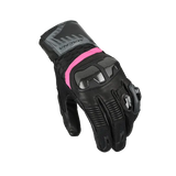 MACNA CHIZA Señoras Moto Cuero Guantes Negro Gris Rosa - GUANTES