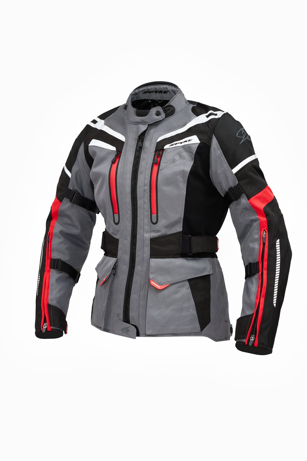 SPYKE - COMPASS DRY TECNO LADY JACKET GREY/BLACK/RED