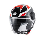 KAPPA KV37 EVO Moto Cara Abierta Casco Blanco Brillante Titanio Rojo - CASCO