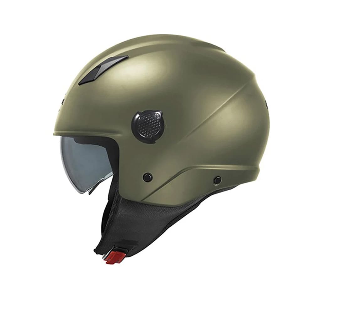 KAPPA KV58B Moto Cara Abierta Casco Verde Militar