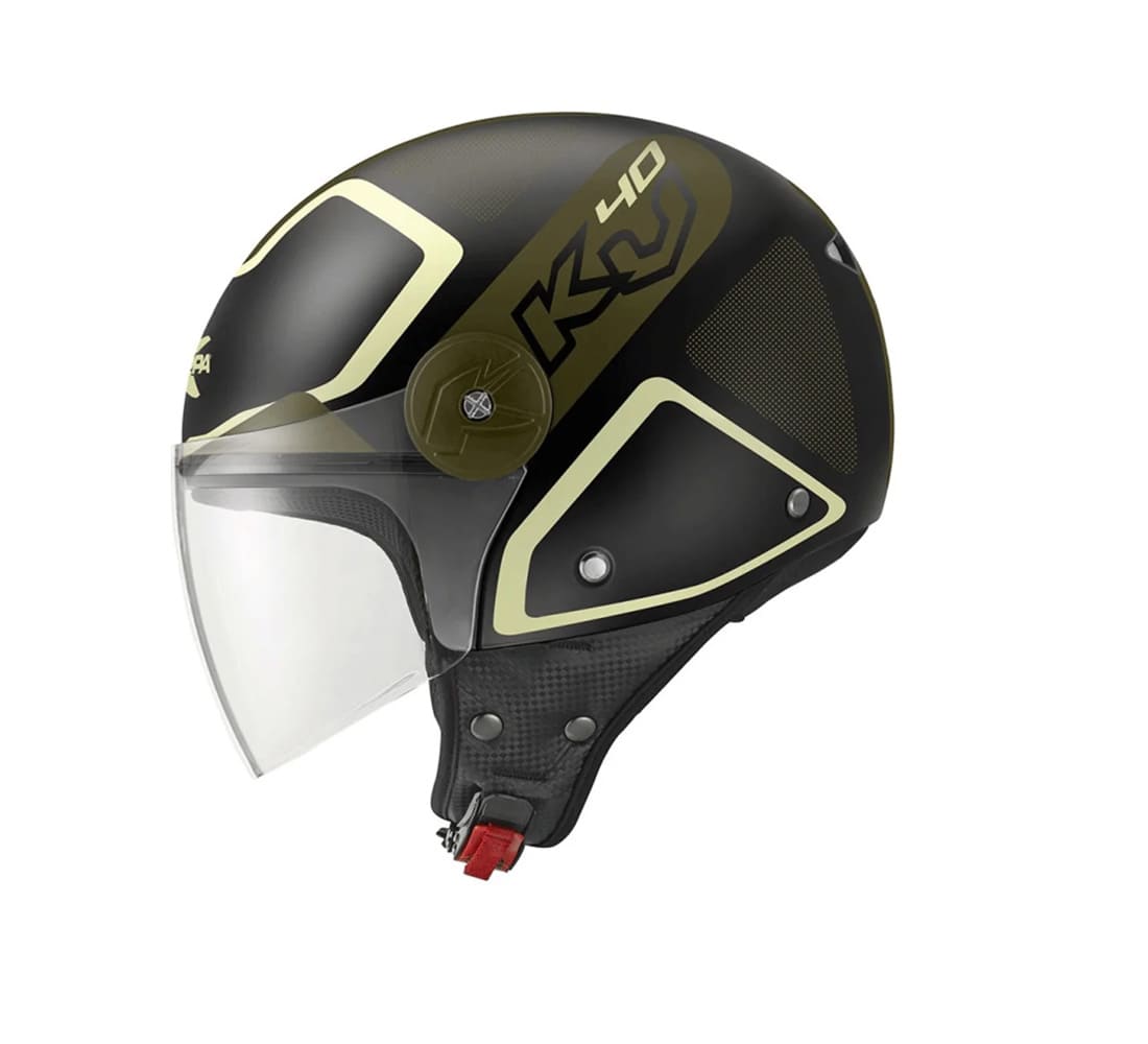 KAPPA DJet KV40 Hawaii Moto Montar Calle Casco Negro Verde - CASCO