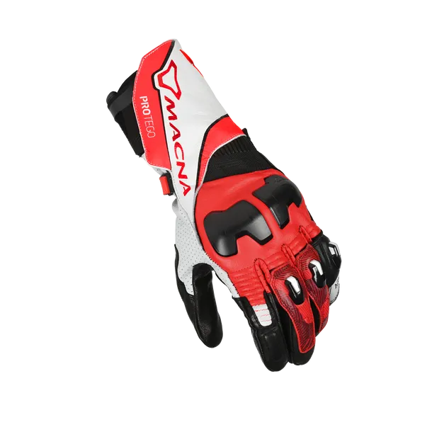 MACNA PROTEGO Hombre Moto Cuero Guantes Blanco Rojo Negro - GUANTES