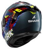 SHARK SPARTAN GT PRO CARBON SPEED-VIB Carbon Blau Rot Motorradhelm