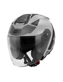 GIVI X.25 Target Scooter Cara Abierto Casco Titanium Negro Plata - CASCO