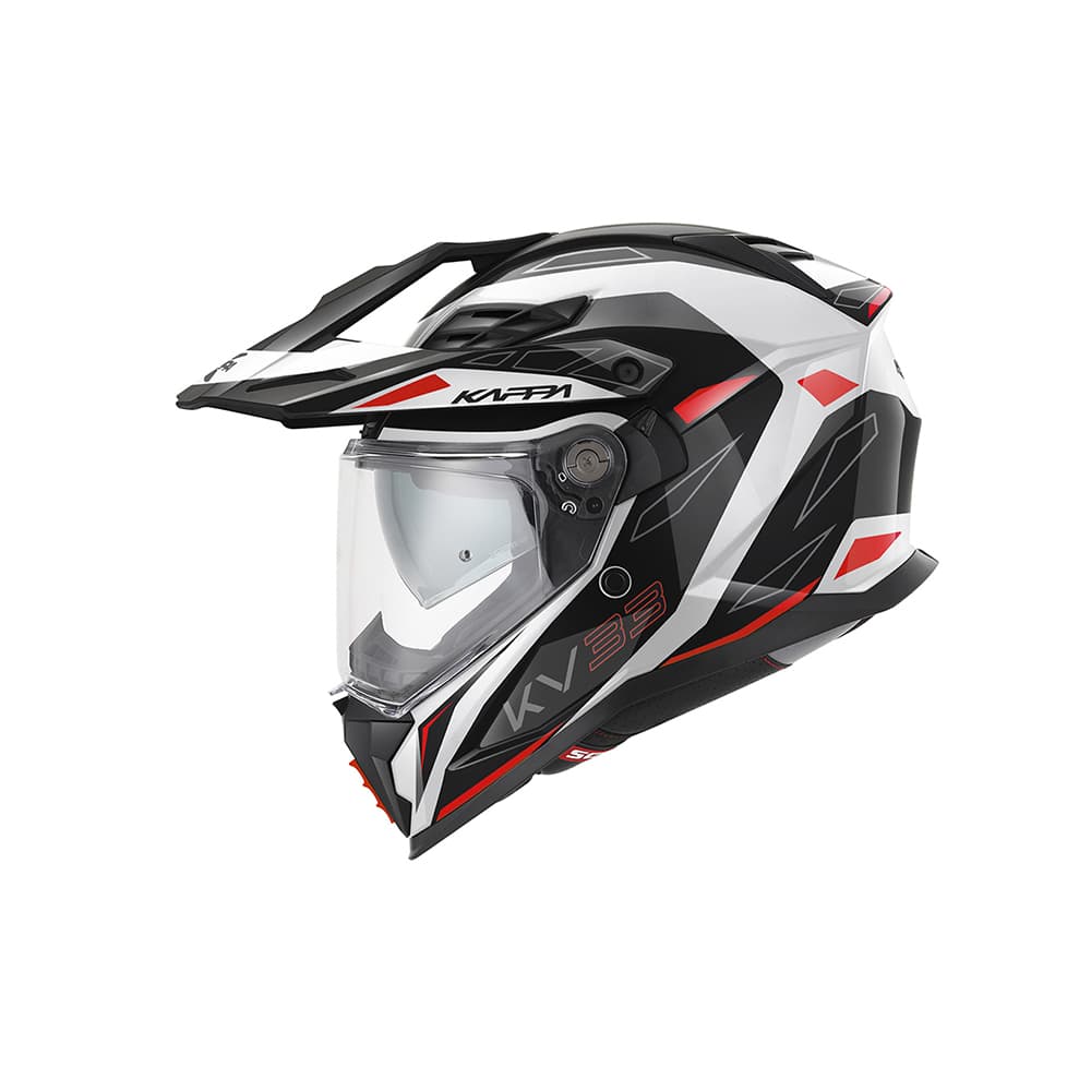 Kappa KV33 Enduro Wizard aventura Casco blanco negro rojo - CASCO