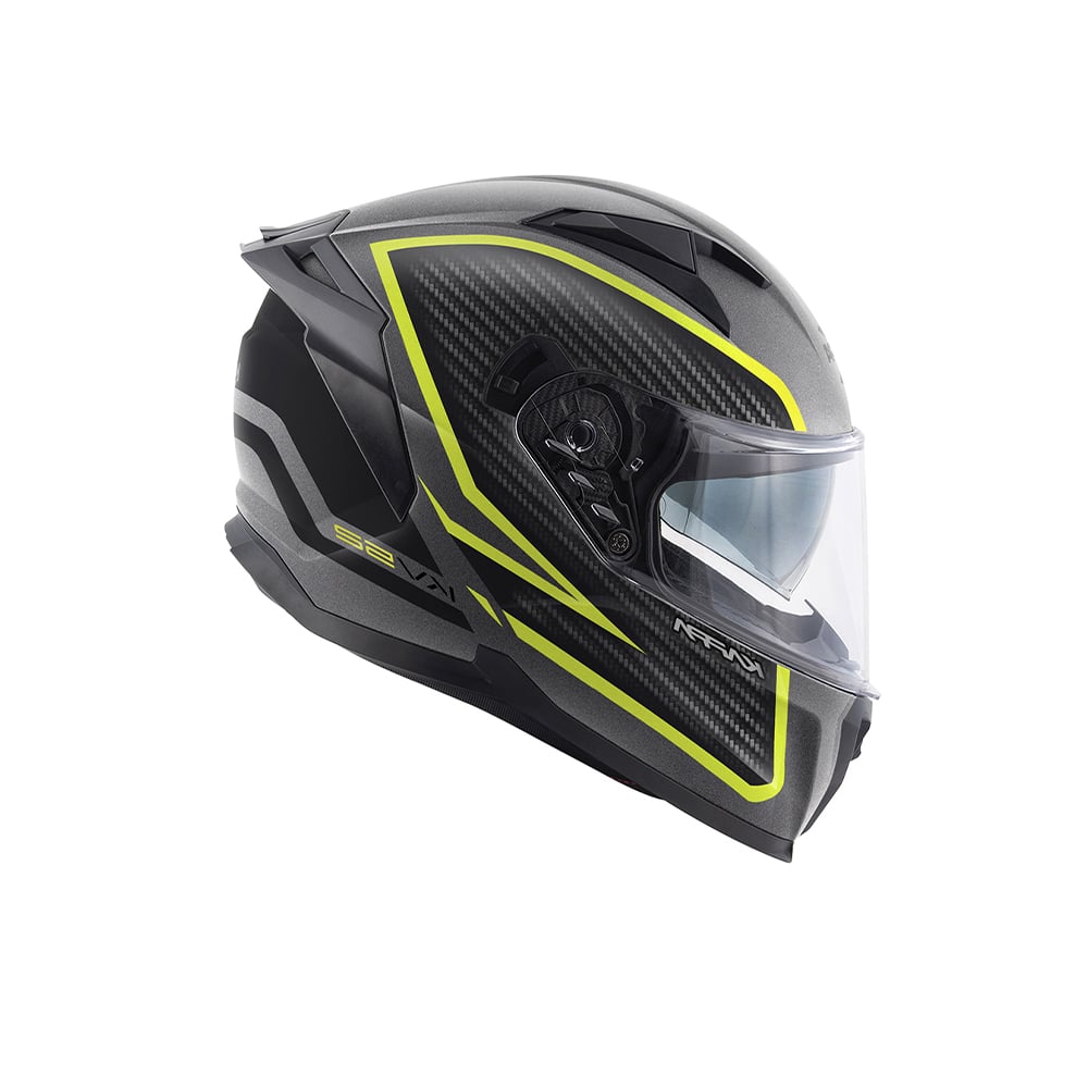 KAPPA KV52 KRONOS ABS Moto Integral Casco Titanio Negro Amarillo
