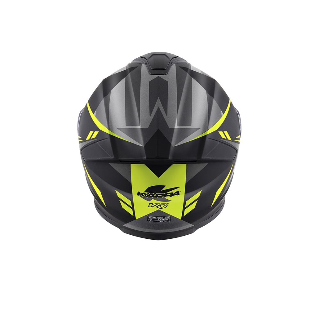 KAPPA KV51 ZENITH ABS motocicleta integral Casco negro titanio amarillo flúor