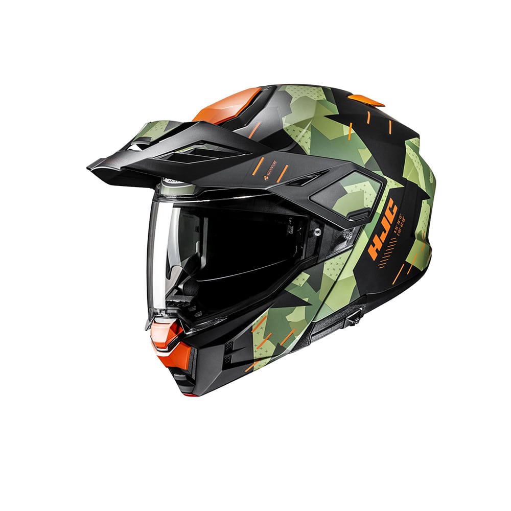 Casco abatible HJC I80 Roki MC47SF naranja y negro