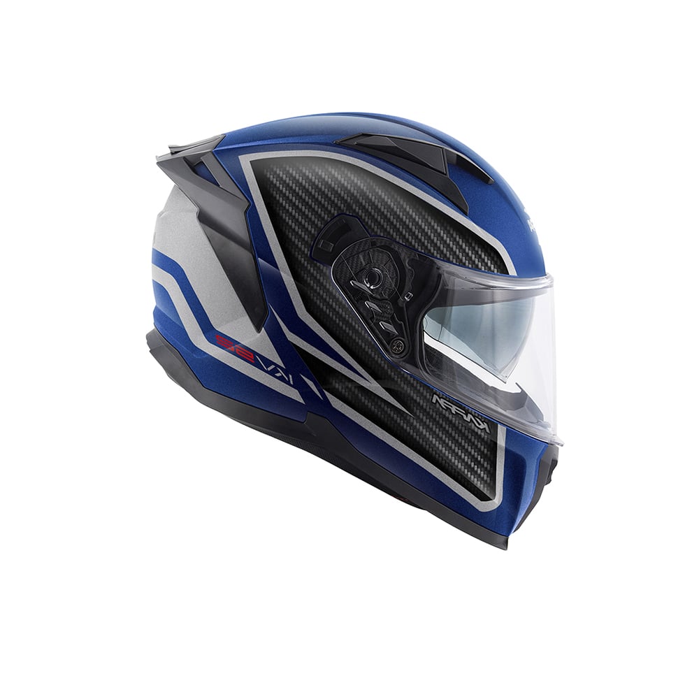 KAPPA KV52 KRONOS ABS Moto Integral Casco Azul Mate Plata