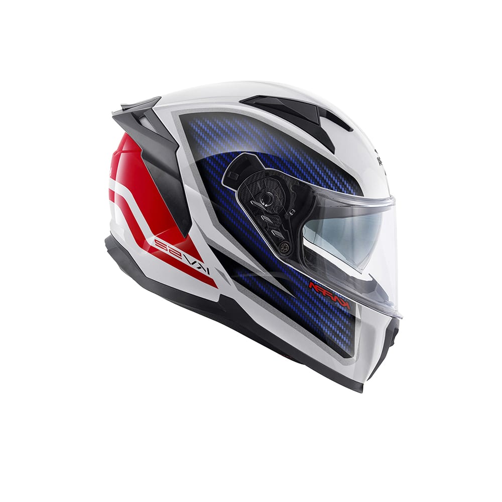 KAPPA KV52 KRONOS ABS Moto Integral Casco Blanco Azul Rojo