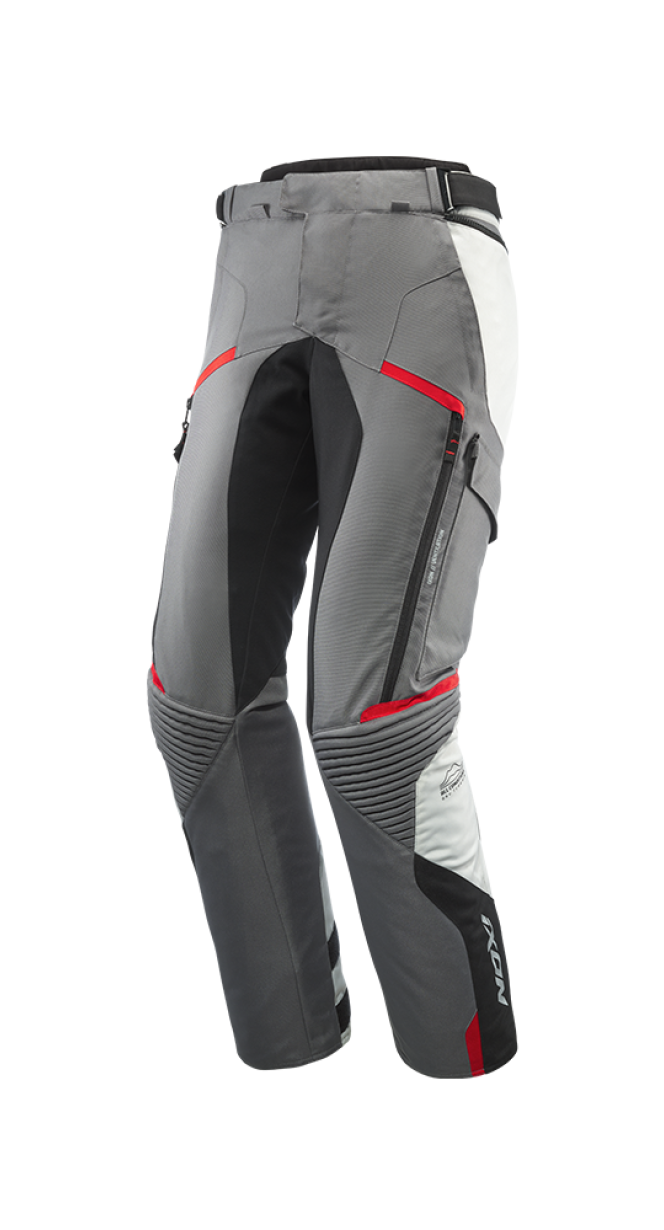 IXON MIDGARD PT MOTO PANTALONES GRIS NEGRO ROJO - PANTALON