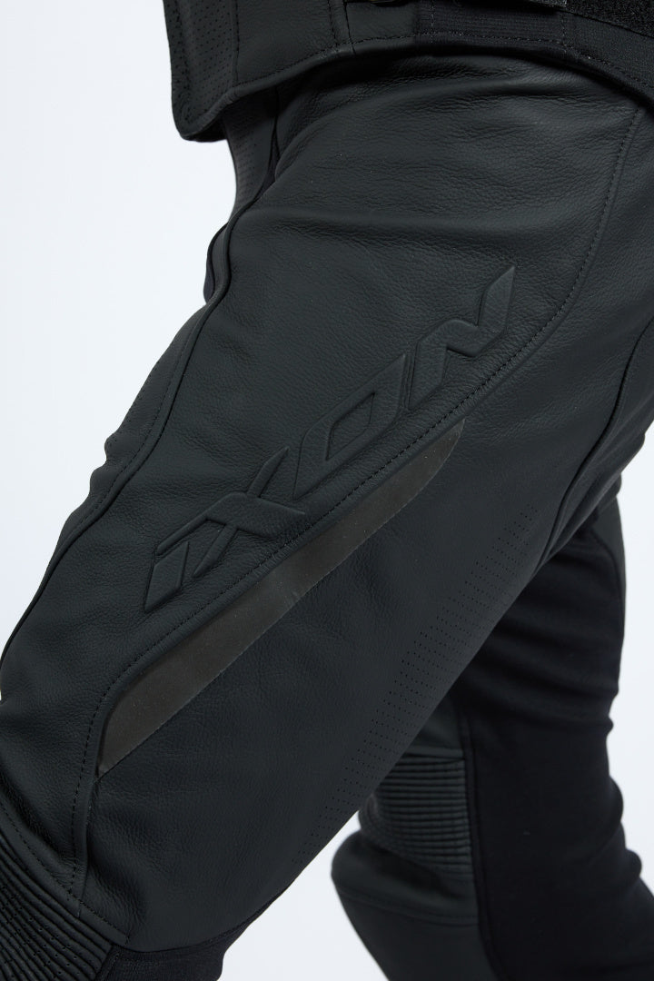 IXON AVENGER HOMBRE MOTO PANTALONES CUERO NEGRO - PANTALON