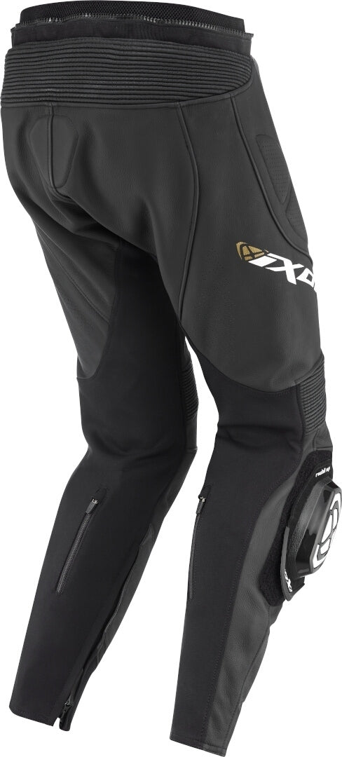 IXON VORTEX 3 PT L DAMAS MOTO PANTALONES CUERO NEGRO ORO - PANTALON