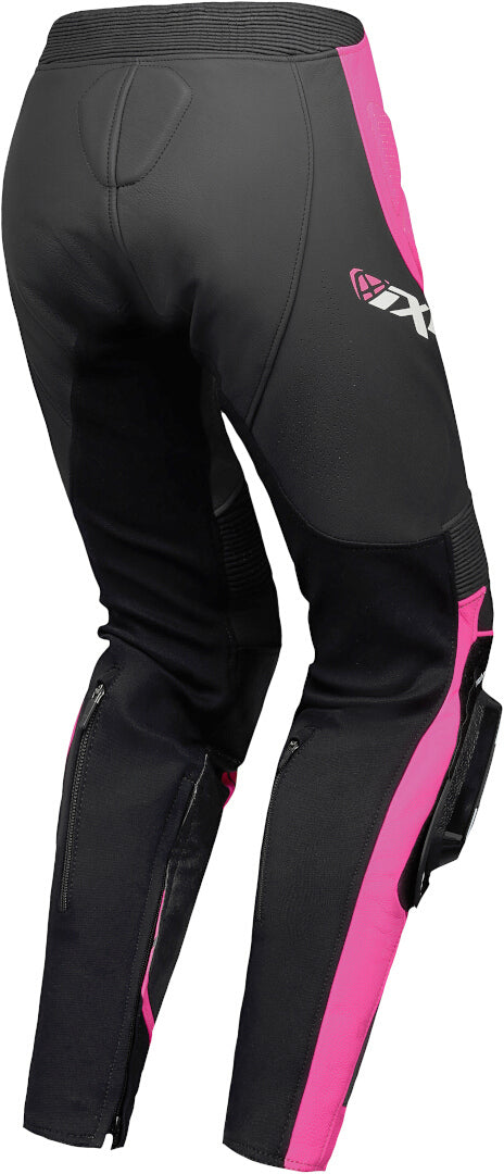 IXON VORTEX 3 PT L DAMAS MOTO PANTALONES CUERO NEGRO ROSA - PANTALON