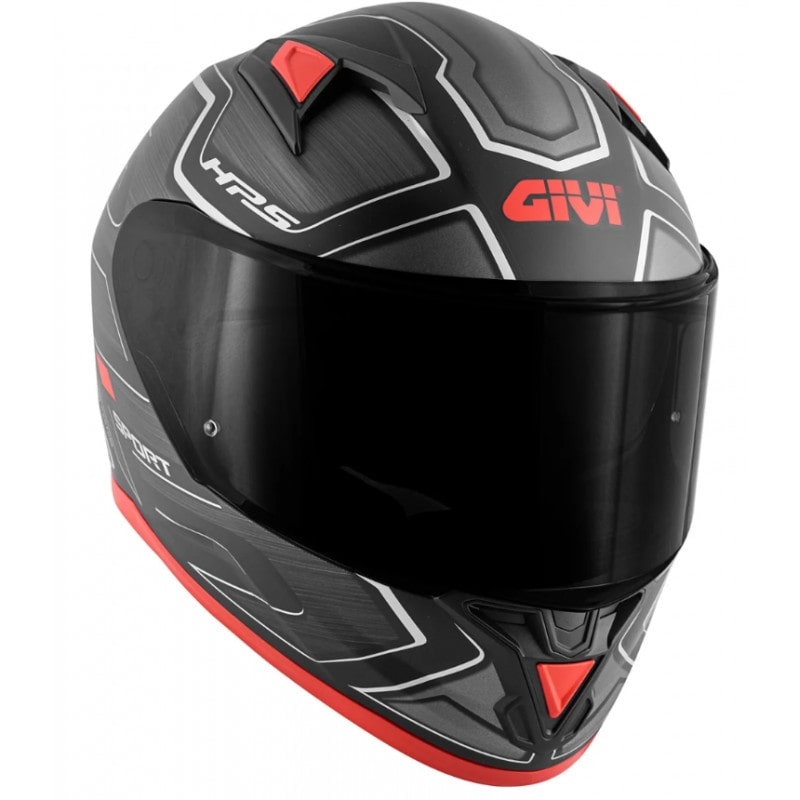 GIVI 50.6 MT LED DEPORTIVO CASCO INTEGRAL NEGRO PROFUNDO-ROJO 