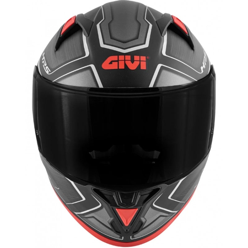 GIVI 50.6 MT LED DEPORTIVO CASCO INTEGRAL NEGRO PROFUNDO-ROJO 