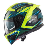 Casco integral de moto touring Premier Devil Azul/Amarillo EV6