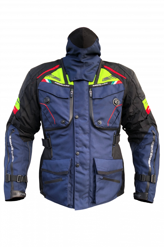 MUGENRACE MARS Textil Chaqueta Azul Marino Amarillo Fluor