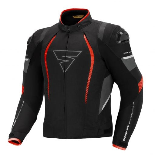 Chaqueta de moto shima solid pro textile touring urban racing rojo