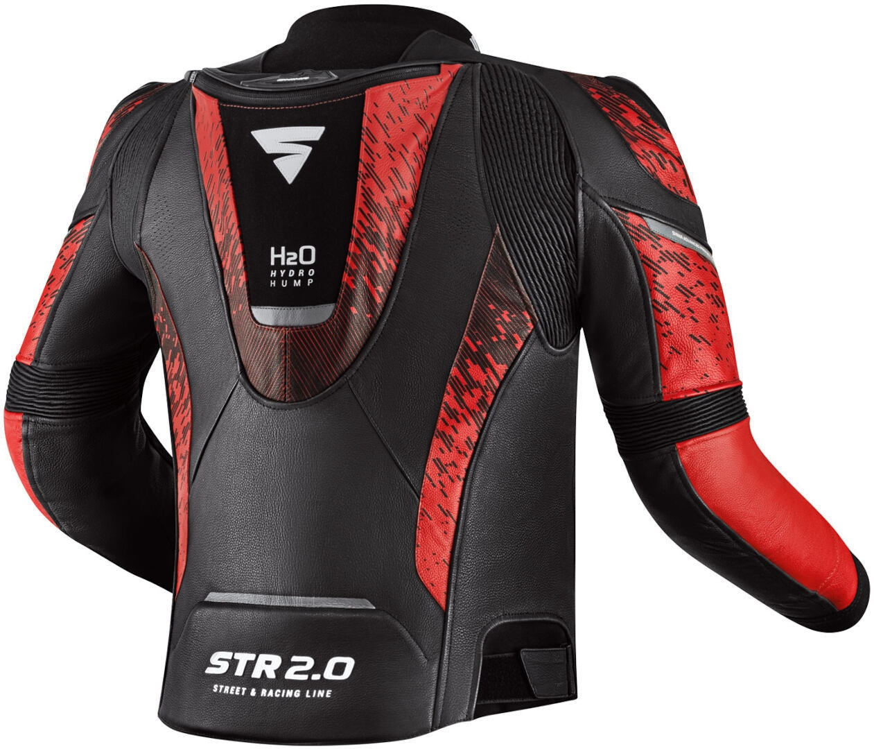 Chaqueta de cuero para moto SHIMA STR 2.0 Negro/Rojo