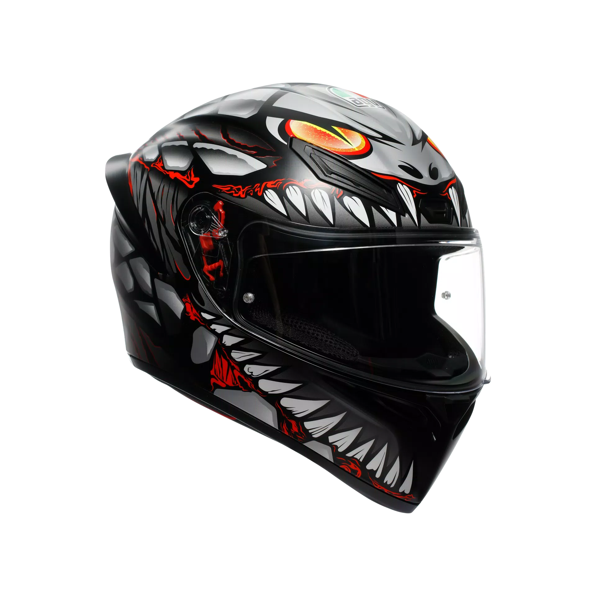 AGV K1 S LYZARD CASCO INTEGRAL DE MOTOCICLETA NEGRO MATE GRIS ROJO