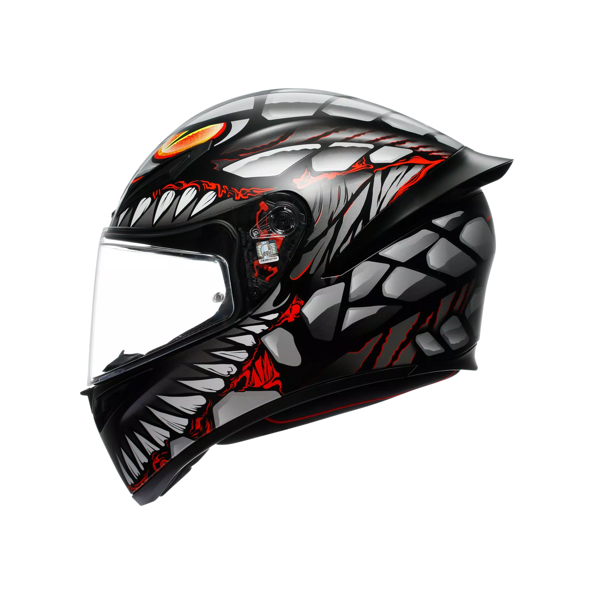 AGV K1 S LYZARD CASCO INTEGRAL DE MOTOCICLETA NEGRO MATE GRIS ROJO