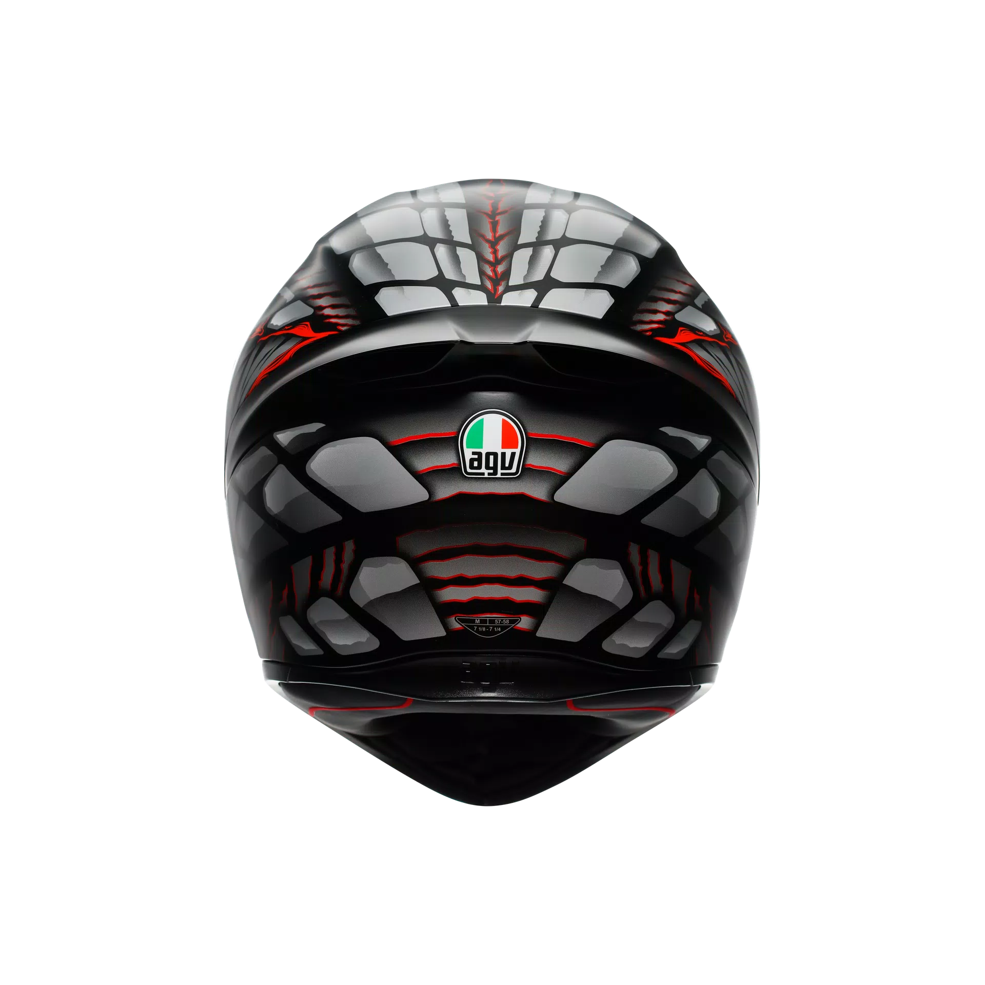 AGV K1 S LYZARD CASCO INTEGRAL DE MOTOCICLETA NEGRO MATE GRIS ROJO