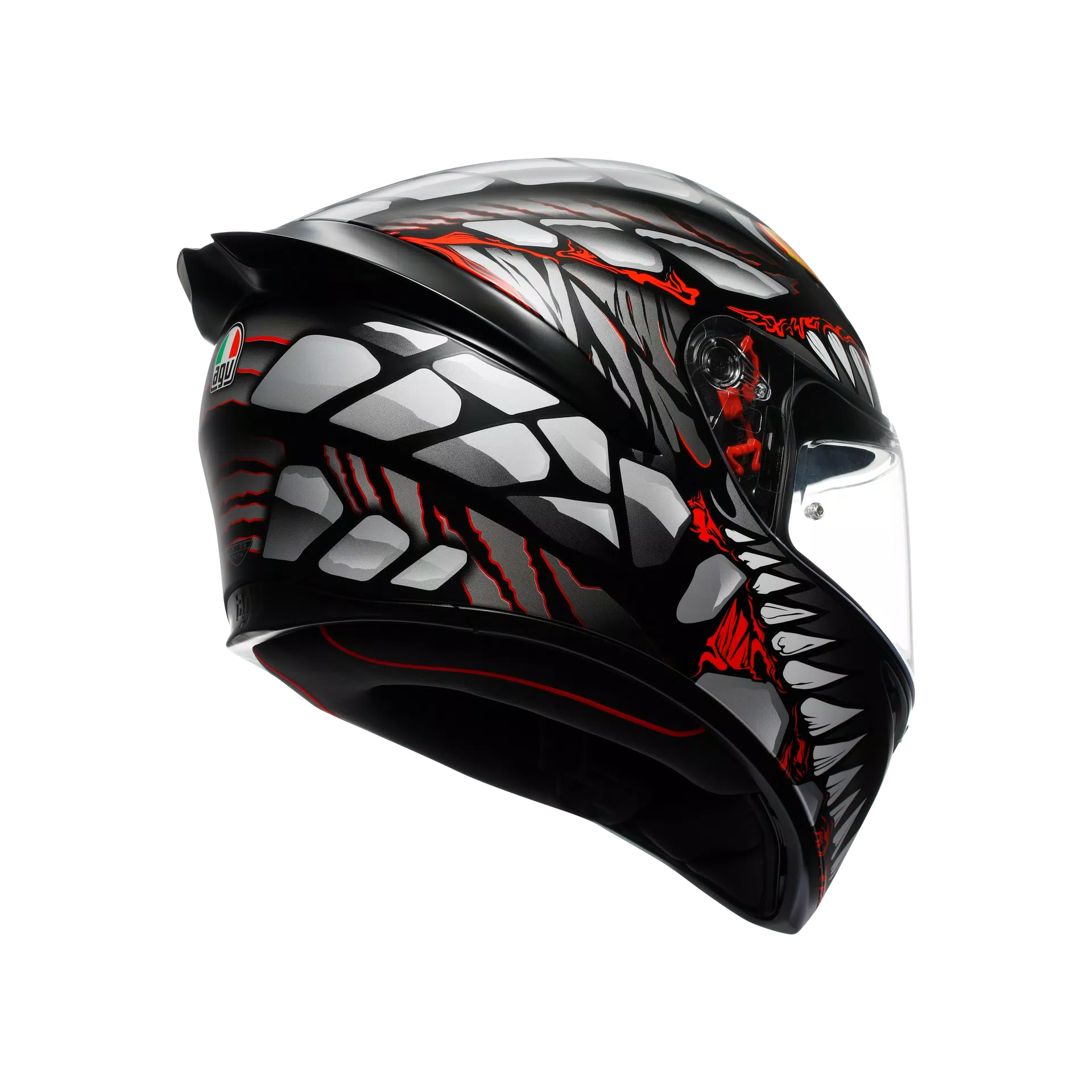 AGV K1 S LYZARD CASCO INTEGRAL DE MOTOCICLETA NEGRO MATE GRIS ROJO