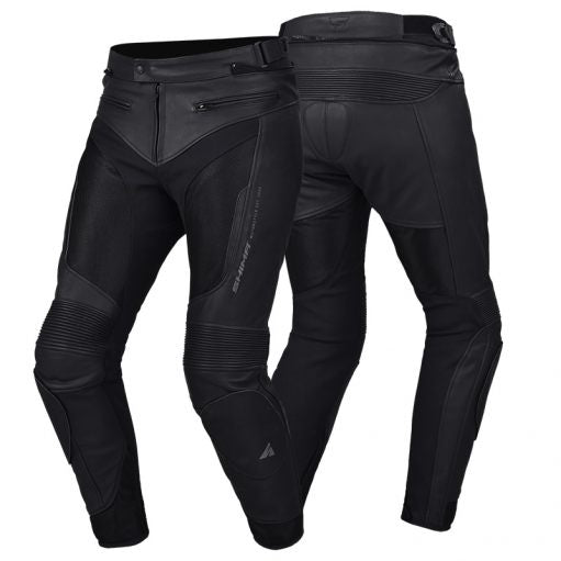 Pantalones de moto SHIMA Piston de cuero negros