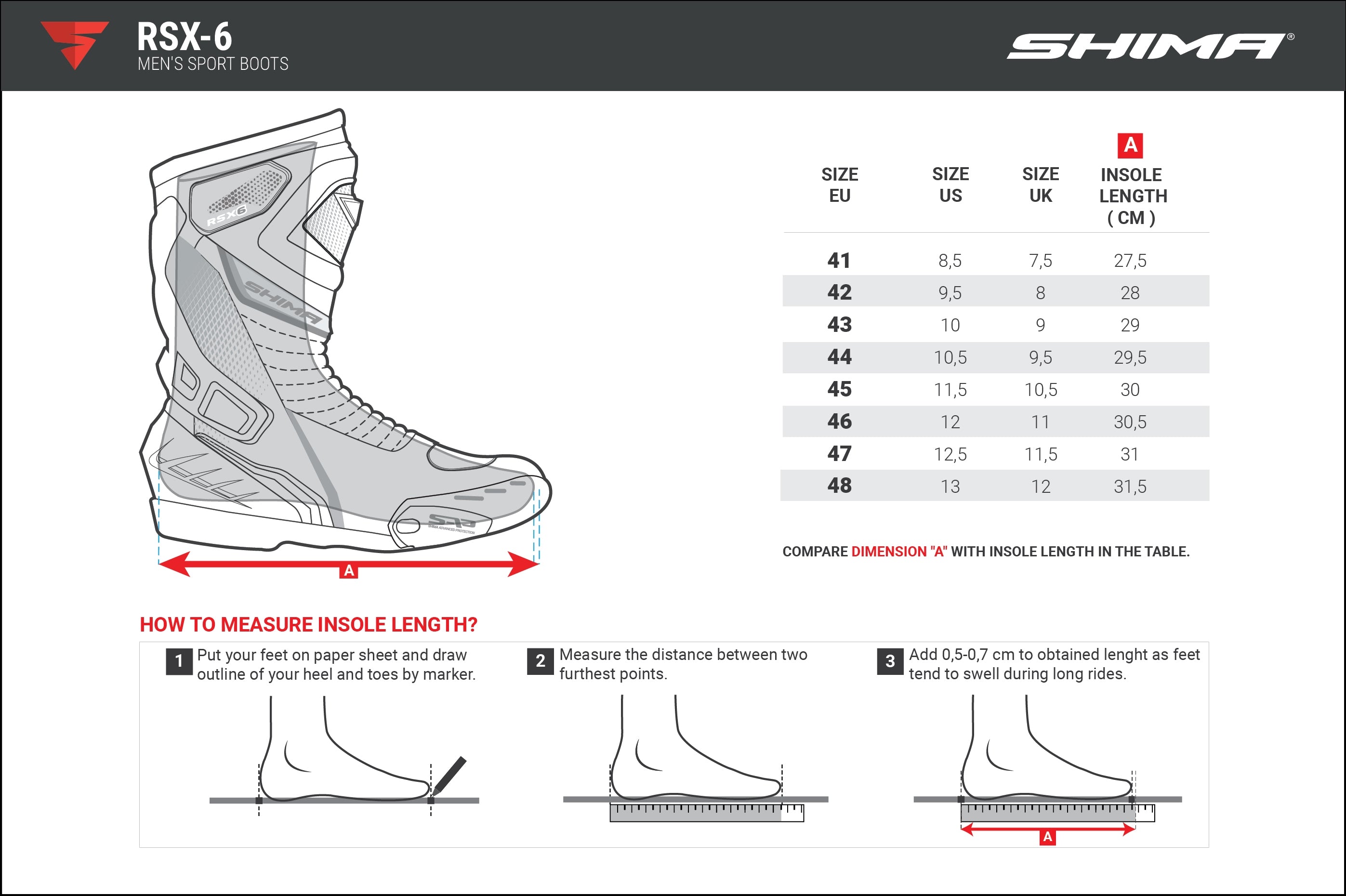 SHIMA RSX-6 MEN  BOOTS RED FLUO