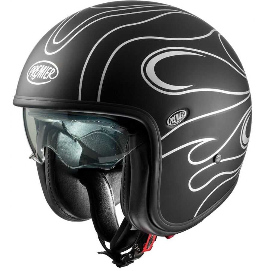 casco de moto scooter premier vint fr cromo plateado bm open face