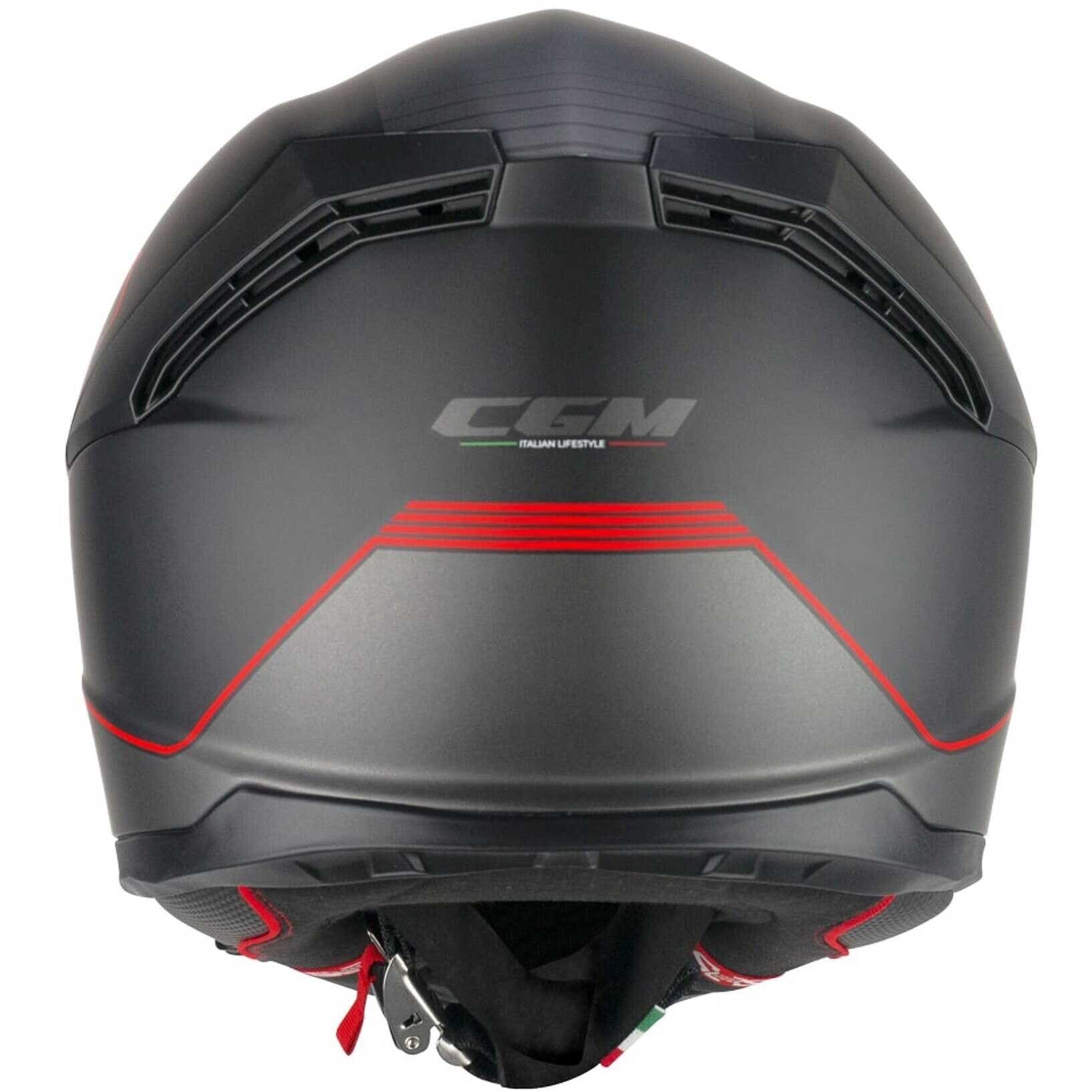 CGM 360G KAD RIDE Integral Moto Torismo Casco Negro Rojo Mate
