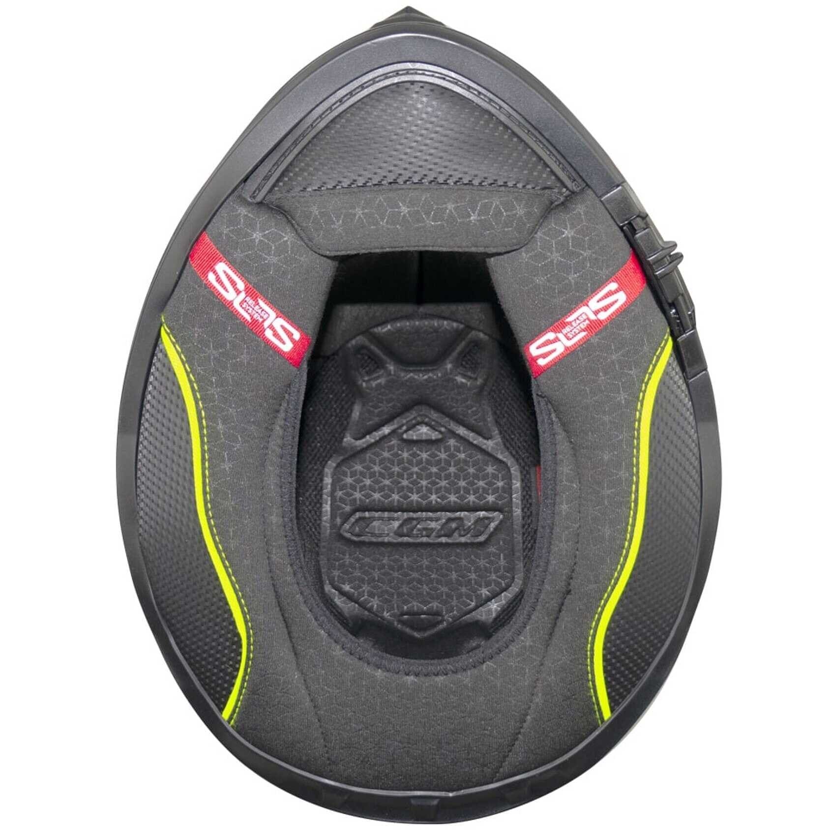 CGM 360G KAD RIDE Integral Moto Casco Amarillo Grafito Fluo Mate