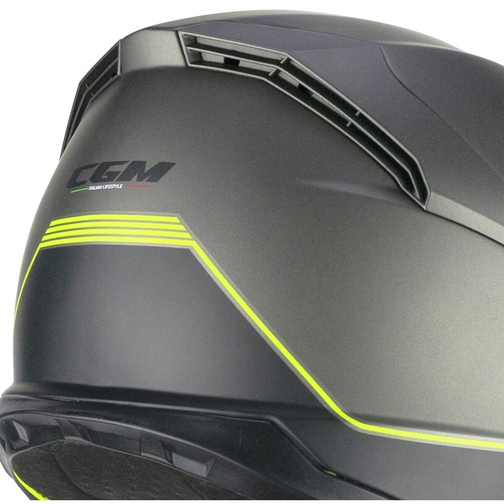 CGM 360G KAD RIDE Integral Moto Casco Amarillo Grafito Fluo Mate