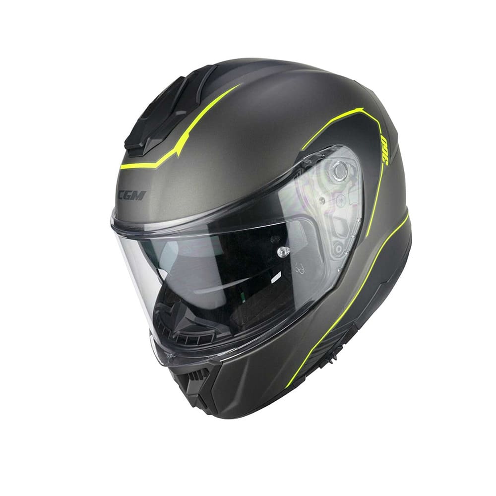 CGM 360G KAD RIDE Integral Moto Casco Amarillo Grafito Fluo Mate